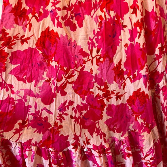 Mira Wrap Skirt Beach Cover Up Pink Floral Flowers Cute Size Small - Picture 4 of 5